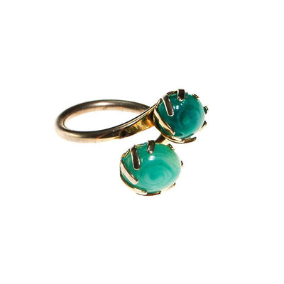 Sarah Coventry Aqua Art Glass Ring by Sarah Coventry - Vintage Meet Modern Vintage Jewelry - Chicago, Illinois - #oldhollywoodglamour #vintagemeetmodern #designervintage #jewelrybox #antiquejewelry #vintagejewelry