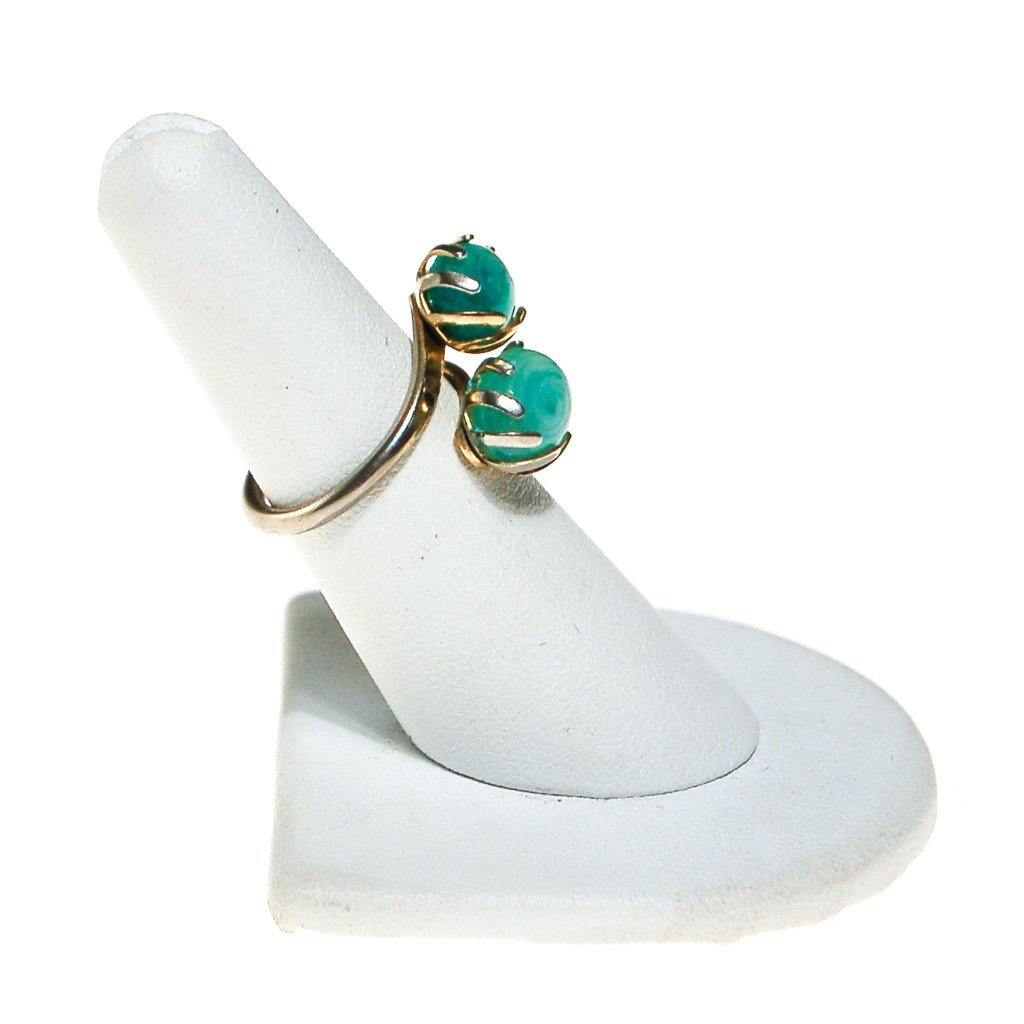 Sarah Coventry Aqua Art Glass Ring by Sarah Coventry - Vintage Meet Modern Vintage Jewelry - Chicago, Illinois - #oldhollywoodglamour #vintagemeetmodern #designervintage #jewelrybox #antiquejewelry #vintagejewelry