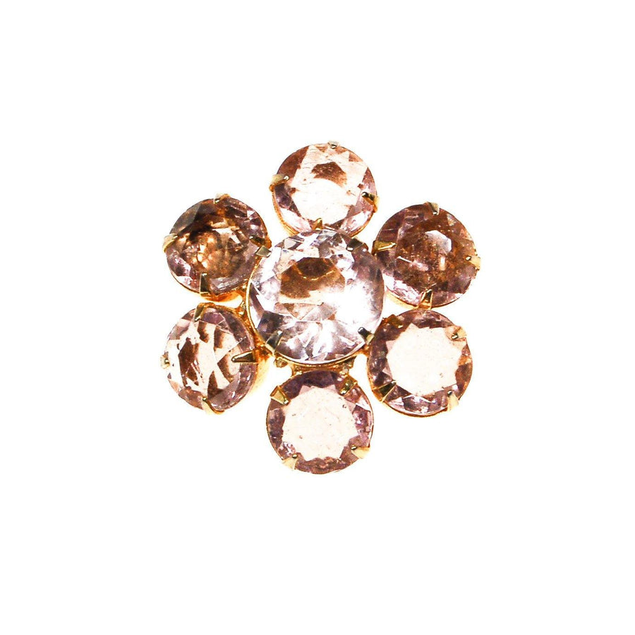 Pale Pink Crystal Flower Brooch by Unsigned Beauty - Vintage Meet Modern Vintage Jewelry - Chicago, Illinois - #oldhollywoodglamour #vintagemeetmodern #designervintage #jewelrybox #antiquejewelry #vintagejewelry
