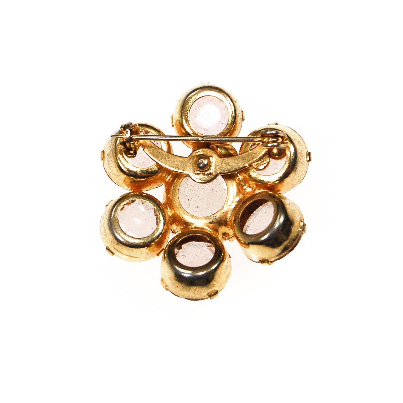 Pale Pink Crystal Flower Brooch by Unsigned Beauty - Vintage Meet Modern Vintage Jewelry - Chicago, Illinois - #oldhollywoodglamour #vintagemeetmodern #designervintage #jewelrybox #antiquejewelry #vintagejewelry
