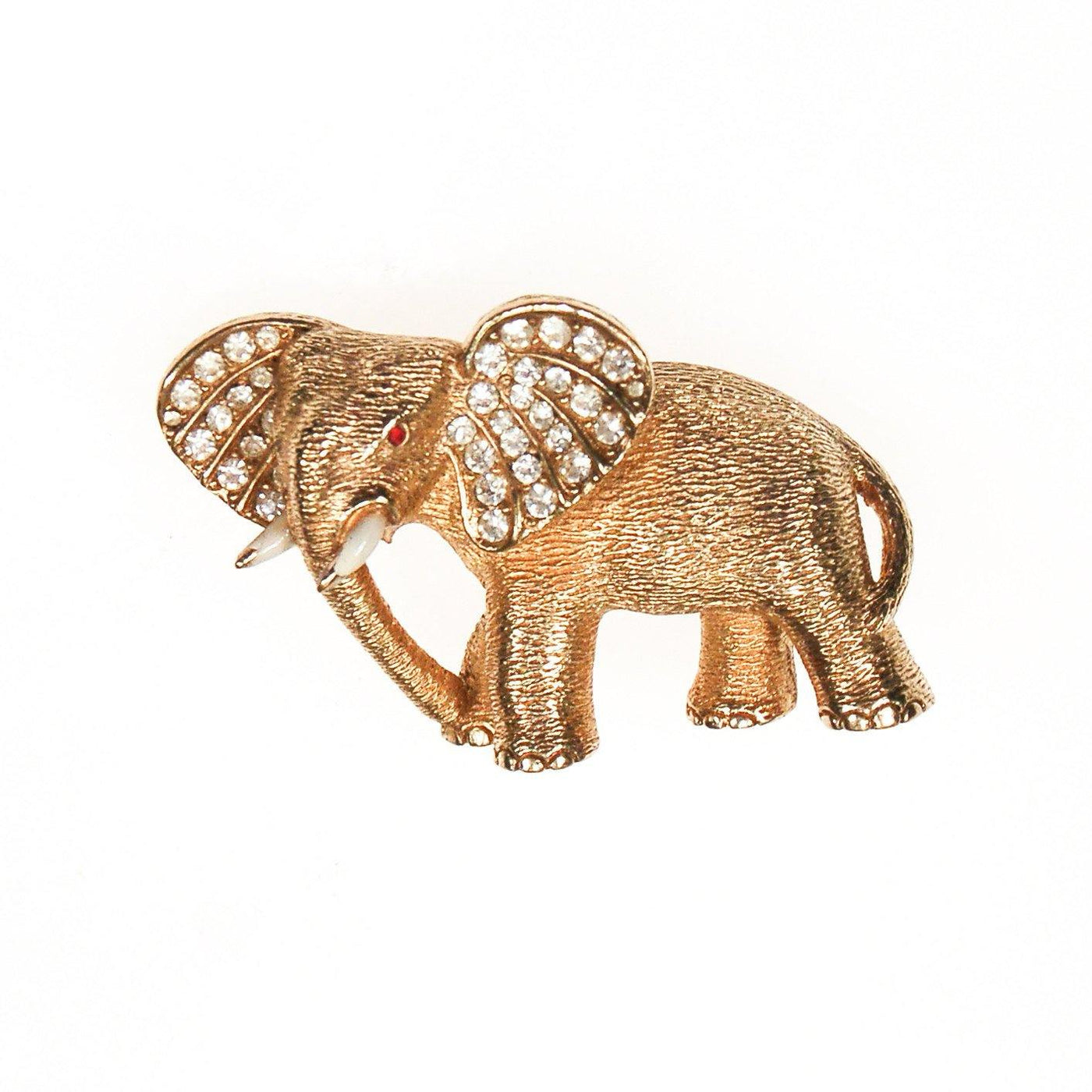 Ciner Elephant Brooch, Rhinestones