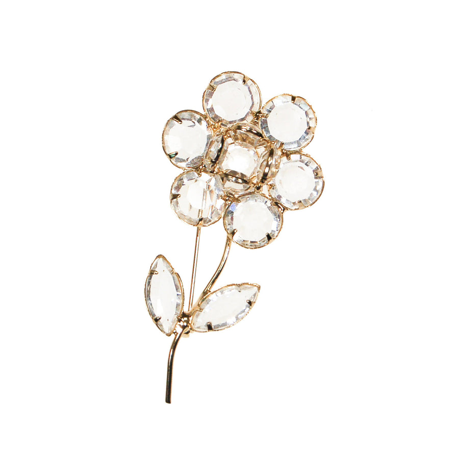 Kramer Crystal Daisy Flower Brooch by Kramer - Vintage Meet Modern Vintage Jewelry - Chicago, Illinois - #oldhollywoodglamour #vintagemeetmodern #designervintage #jewelrybox #antiquejewelry #vintagejewelry
