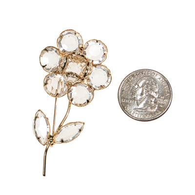Kramer Crystal Daisy Flower Brooch by Kramer - Vintage Meet Modern Vintage Jewelry - Chicago, Illinois - #oldhollywoodglamour #vintagemeetmodern #designervintage #jewelrybox #antiquejewelry #vintagejewelry
