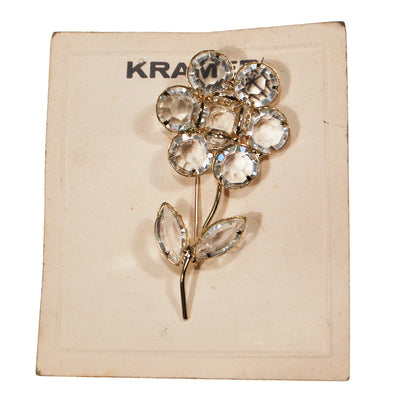 Kramer Crystal Daisy Flower Brooch by Kramer - Vintage Meet Modern Vintage Jewelry - Chicago, Illinois - #oldhollywoodglamour #vintagemeetmodern #designervintage #jewelrybox #antiquejewelry #vintagejewelry