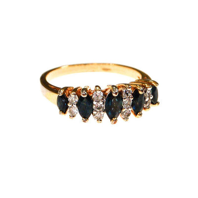 Sapphire and CZ Ring, Band by Sapphire - Vintage Meet Modern Vintage Jewelry - Chicago, Illinois - #oldhollywoodglamour #vintagemeetmodern #designervintage #jewelrybox #antiquejewelry #vintagejewelry