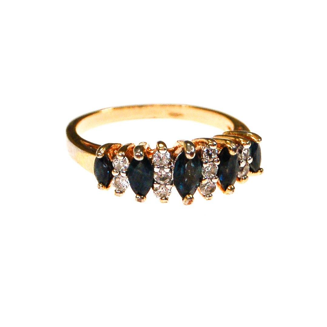 Sapphire and CZ Ring, Band
