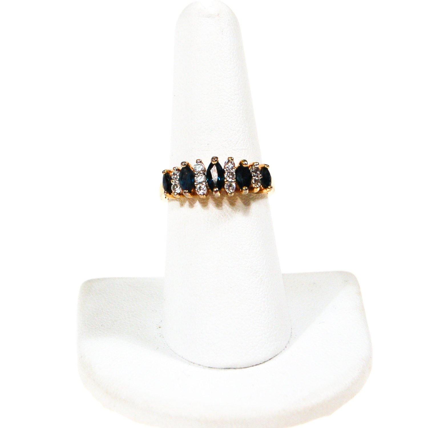Sapphire and CZ Ring, Band by Sapphire - Vintage Meet Modern Vintage Jewelry - Chicago, Illinois - #oldhollywoodglamour #vintagemeetmodern #designervintage #jewelrybox #antiquejewelry #vintagejewelry