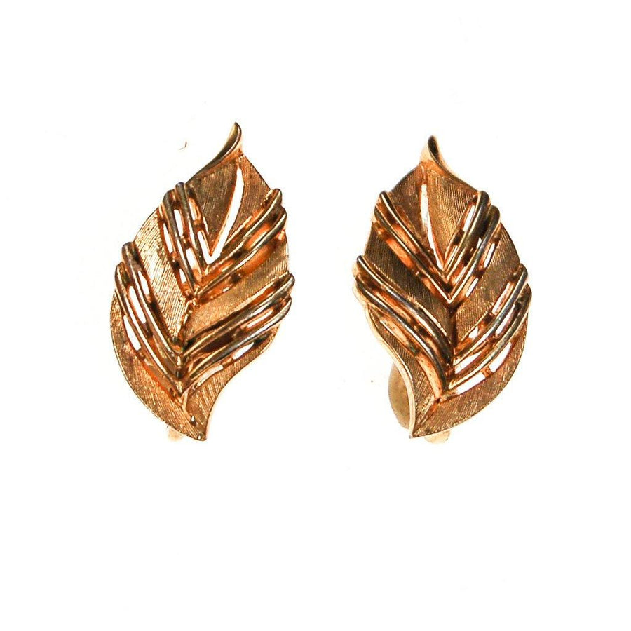 Crown Trifari Gold Leaf Earrings by Crown Trifari - Vintage Meet Modern Vintage Jewelry - Chicago, Illinois - #oldhollywoodglamour #vintagemeetmodern #designervintage #jewelrybox #antiquejewelry #vintagejewelry