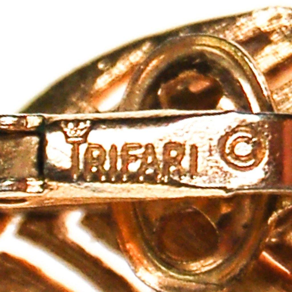 Crown Trifari Gold Leaf Earrings by Crown Trifari - Vintage Meet Modern Vintage Jewelry - Chicago, Illinois - #oldhollywoodglamour #vintagemeetmodern #designervintage #jewelrybox #antiquejewelry #vintagejewelry