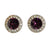 Vintage Sarah Coventry Purple Rhinestone Earrings