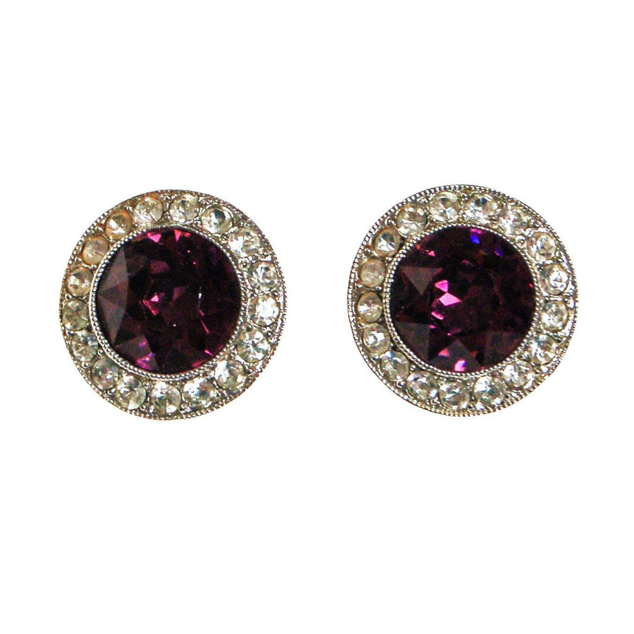 Vintage Sarah Coventry Purple Rhinestone Earrings by Sarah Coventry - Vintage Meet Modern Vintage Jewelry - Chicago, Illinois - #oldhollywoodglamour #vintagemeetmodern #designervintage #jewelrybox #antiquejewelry #vintagejewelry