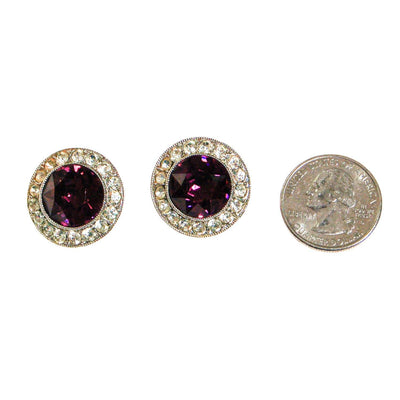 Vintage Sarah Coventry Purple Rhinestone Earrings by Sarah Coventry - Vintage Meet Modern Vintage Jewelry - Chicago, Illinois - #oldhollywoodglamour #vintagemeetmodern #designervintage #jewelrybox #antiquejewelry #vintagejewelry