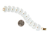 Napier White Chain Link Bracelet, White Enamel, Scalloped Link, Mid Century Modern, Gold Tone, Designer Vintage Jewelry by Napier - Vintage Meet Modern Vintage Jewelry - Chicago, Illinois - #oldhollywoodglamour #vintagemeetmodern #designervintage #jewelrybox #antiquejewelry #vintagejewelry