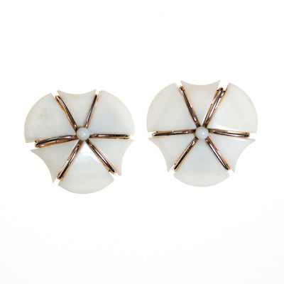 Mod White Thermoset Statement Earrings by Unsigned Beauty - Vintage Meet Modern Vintage Jewelry - Chicago, Illinois - #oldhollywoodglamour #vintagemeetmodern #designervintage #jewelrybox #antiquejewelry #vintagejewelry