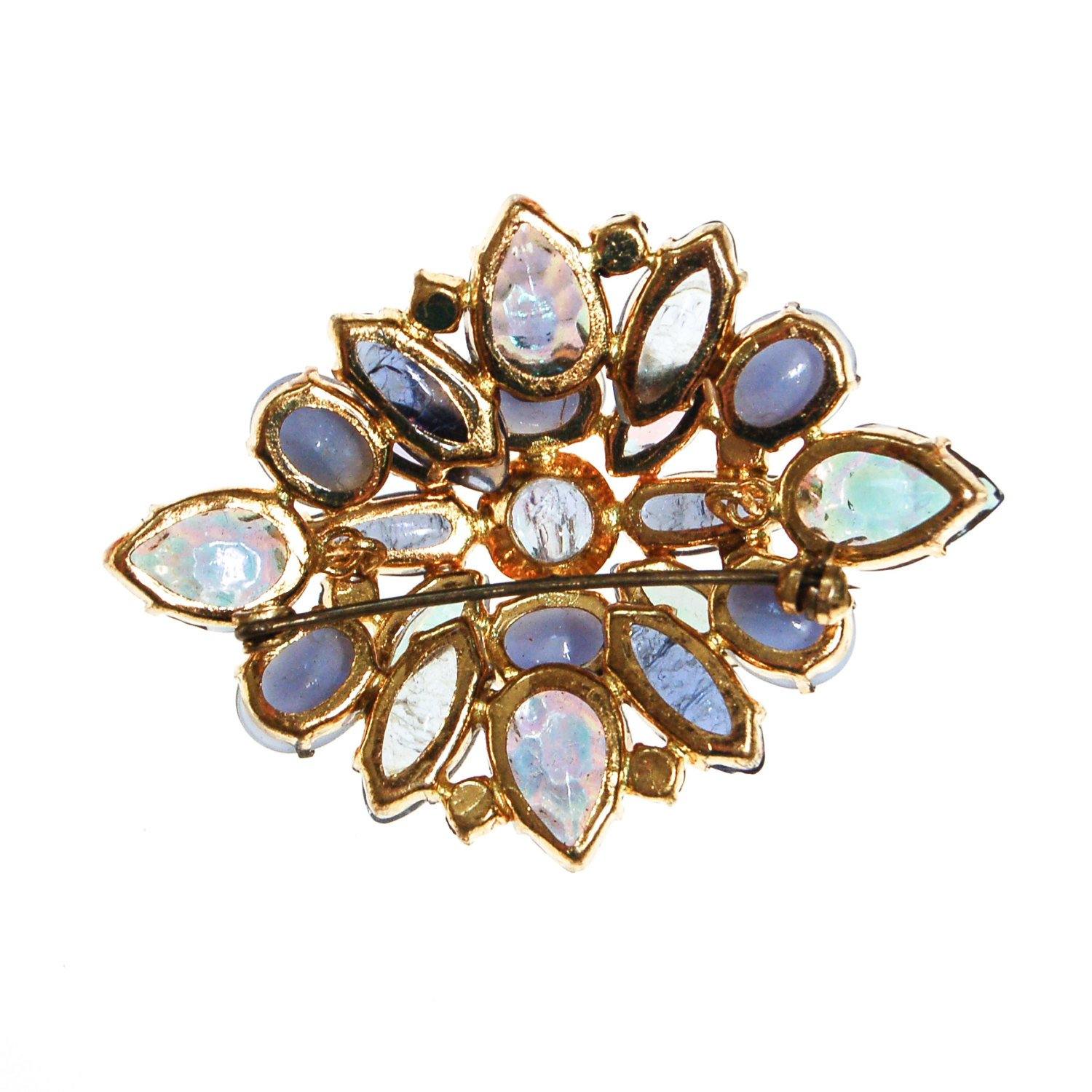 Lavender and Purple Rhinestone Brooch by 1950s - Vintage Meet Modern Vintage Jewelry - Chicago, Illinois - #oldhollywoodglamour #vintagemeetmodern #designervintage #jewelrybox #antiquejewelry #vintagejewelry