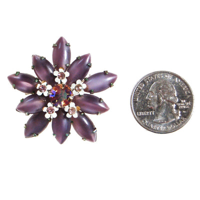 Purple Moonglow Rhinestone Brooch by 1960s - Vintage Meet Modern Vintage Jewelry - Chicago, Illinois - #oldhollywoodglamour #vintagemeetmodern #designervintage #jewelrybox #antiquejewelry #vintagejewelry