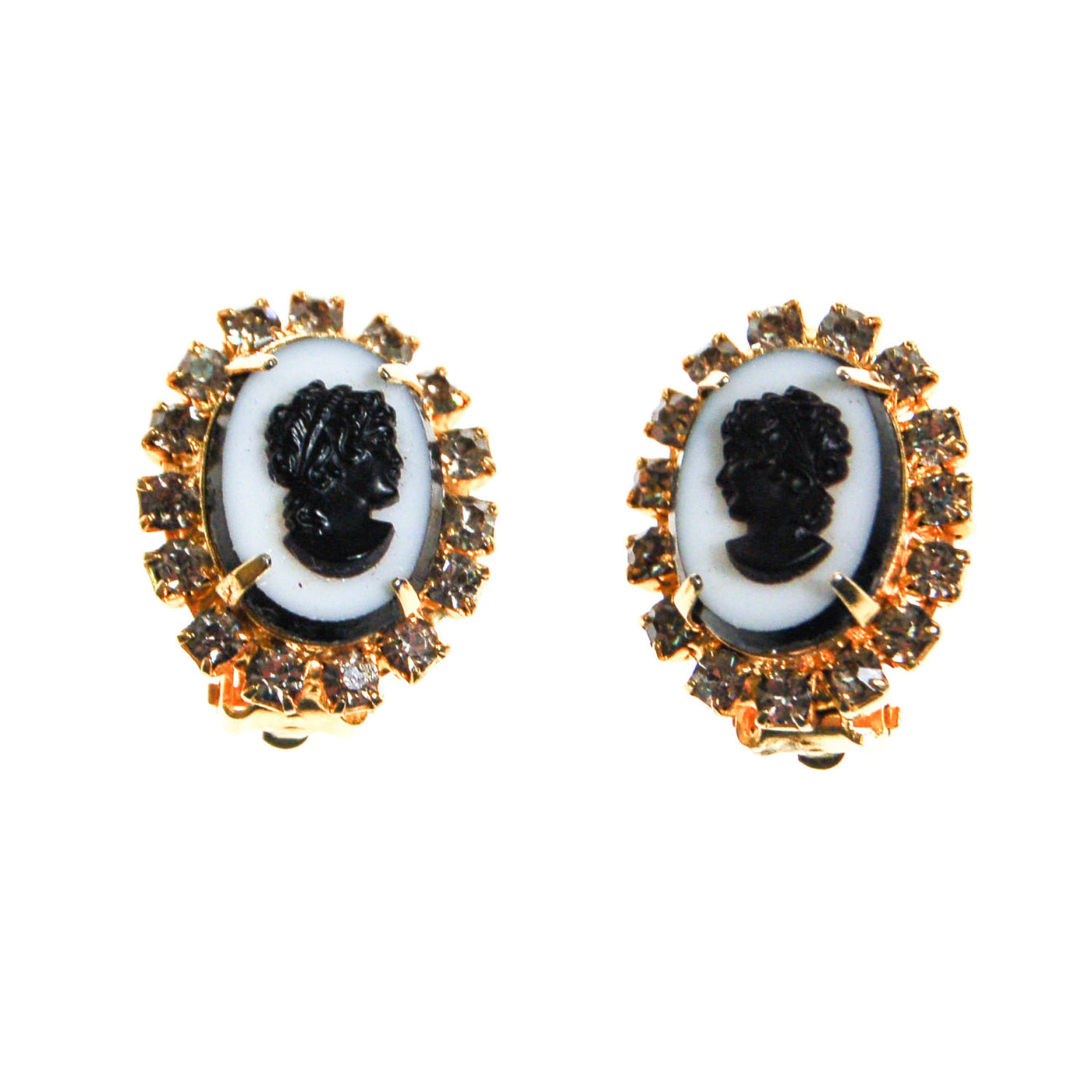 Tara Rhinestone Cameo Earrings