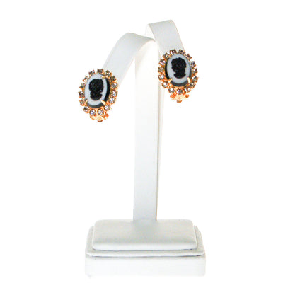 Tara Rhinestone Cameo Earrings by Tara - Vintage Meet Modern Vintage Jewelry - Chicago, Illinois - #oldhollywoodglamour #vintagemeetmodern #designervintage #jewelrybox #antiquejewelry #vintagejewelry