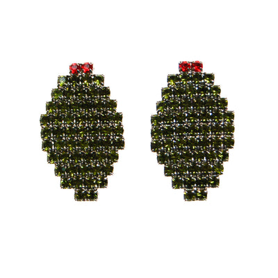 Bauer Olive Rhinestone Earrings by Bauer - Vintage Meet Modern Vintage Jewelry - Chicago, Illinois - #oldhollywoodglamour #vintagemeetmodern #designervintage #jewelrybox #antiquejewelry #vintagejewelry