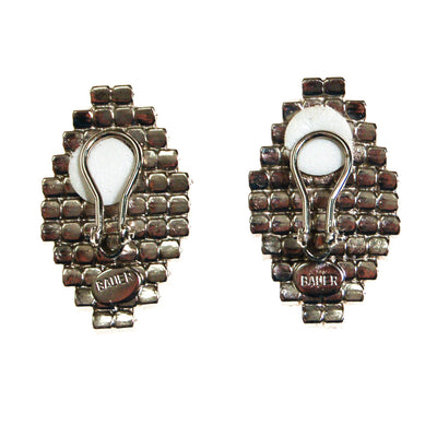 Bauer Olive Rhinestone Earrings by Bauer - Vintage Meet Modern Vintage Jewelry - Chicago, Illinois - #oldhollywoodglamour #vintagemeetmodern #designervintage #jewelrybox #antiquejewelry #vintagejewelry