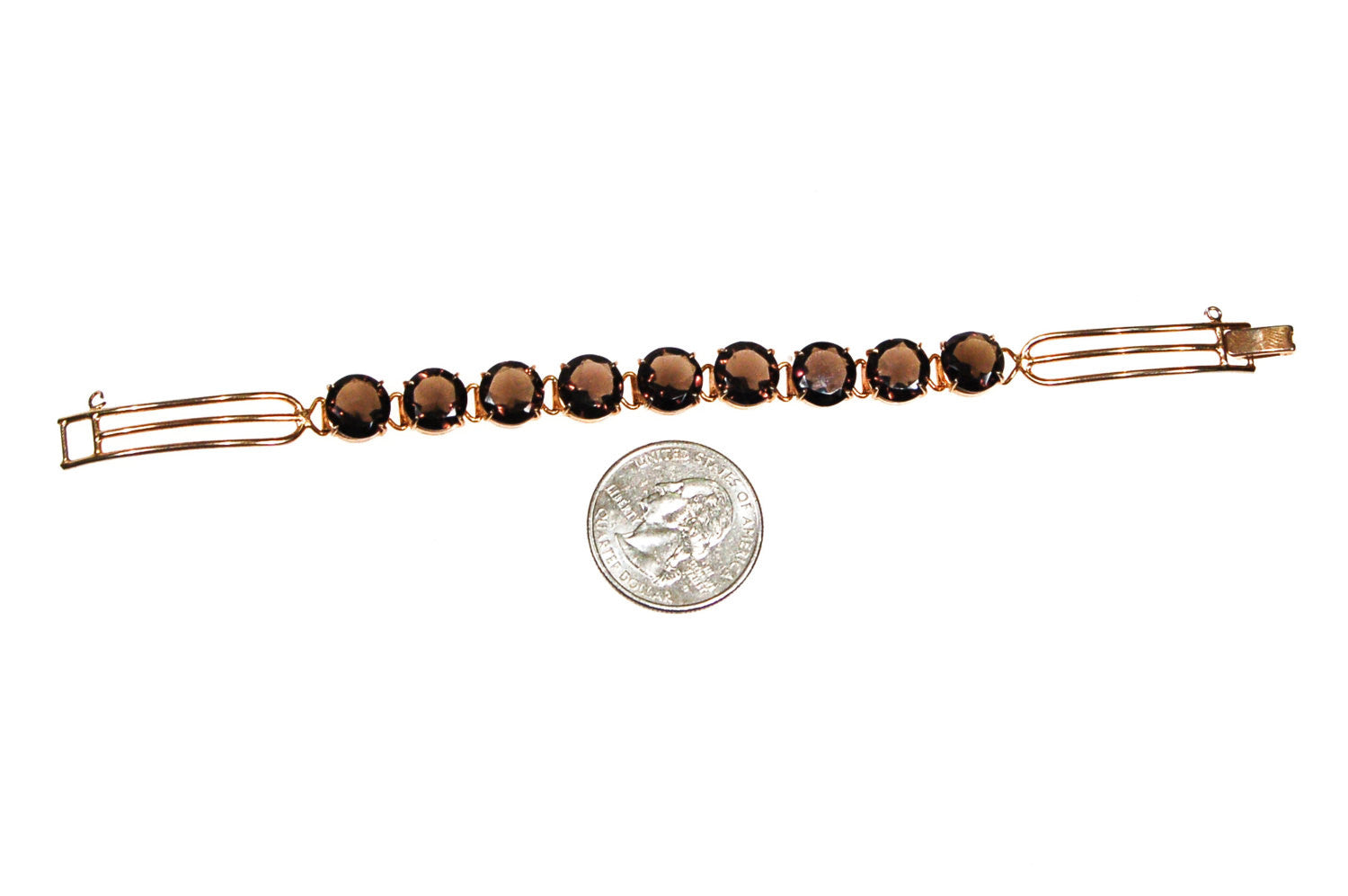 Art Deco Inspired Smokey Quartz Bracelet by Art Deco - Vintage Meet Modern Vintage Jewelry - Chicago, Illinois - #oldhollywoodglamour #vintagemeetmodern #designervintage #jewelrybox #antiquejewelry #vintagejewelry