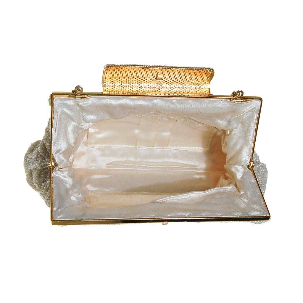 Pearl White Hand-beaded Vintage Clutch by Made in Japan - Vintage Meet Modern Vintage Jewelry - Chicago, Illinois - #oldhollywoodglamour #vintagemeetmodern #designervintage #jewelrybox #antiquejewelry #vintagejewelry