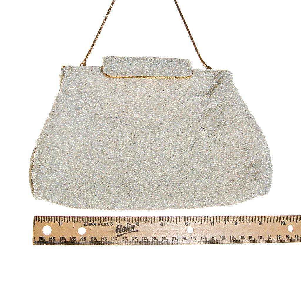 Pearl White Hand-beaded Vintage Clutch by Made in Japan - Vintage Meet Modern Vintage Jewelry - Chicago, Illinois - #oldhollywoodglamour #vintagemeetmodern #designervintage #jewelrybox #antiquejewelry #vintagejewelry