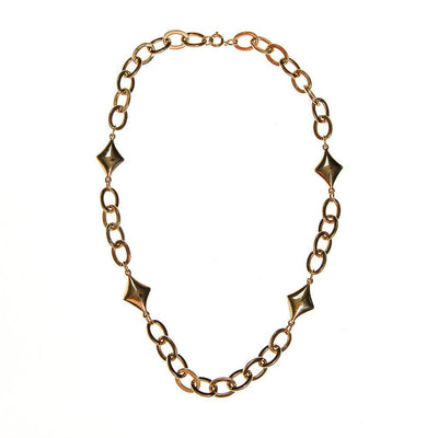Gold Chain and Diamond Link Necklace by 1970s - Vintage Meet Modern Vintage Jewelry - Chicago, Illinois - #oldhollywoodglamour #vintagemeetmodern #designervintage #jewelrybox #antiquejewelry #vintagejewelry