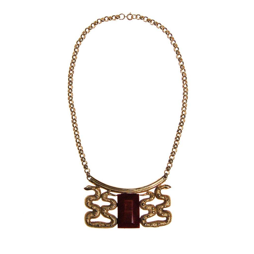 Lanvin Paris Snake Statement Necklace by Lanvin - Vintage Meet Modern Vintage Jewelry - Chicago, Illinois - #oldhollywoodglamour #vintagemeetmodern #designervintage #jewelrybox #antiquejewelry #vintagejewelry