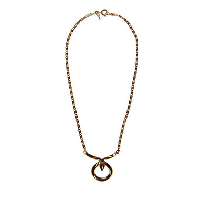 Crown Trifari Lotus Necklace, Gold Tone, Delicate Chain, Designer Vintage Jewelry, Orientalism, Asian Inspired by Crown Trifari - Vintage Meet Modern Vintage Jewelry - Chicago, Illinois - #oldhollywoodglamour #vintagemeetmodern #designervintage #jewelrybox #antiquejewelry #vintagejewelry