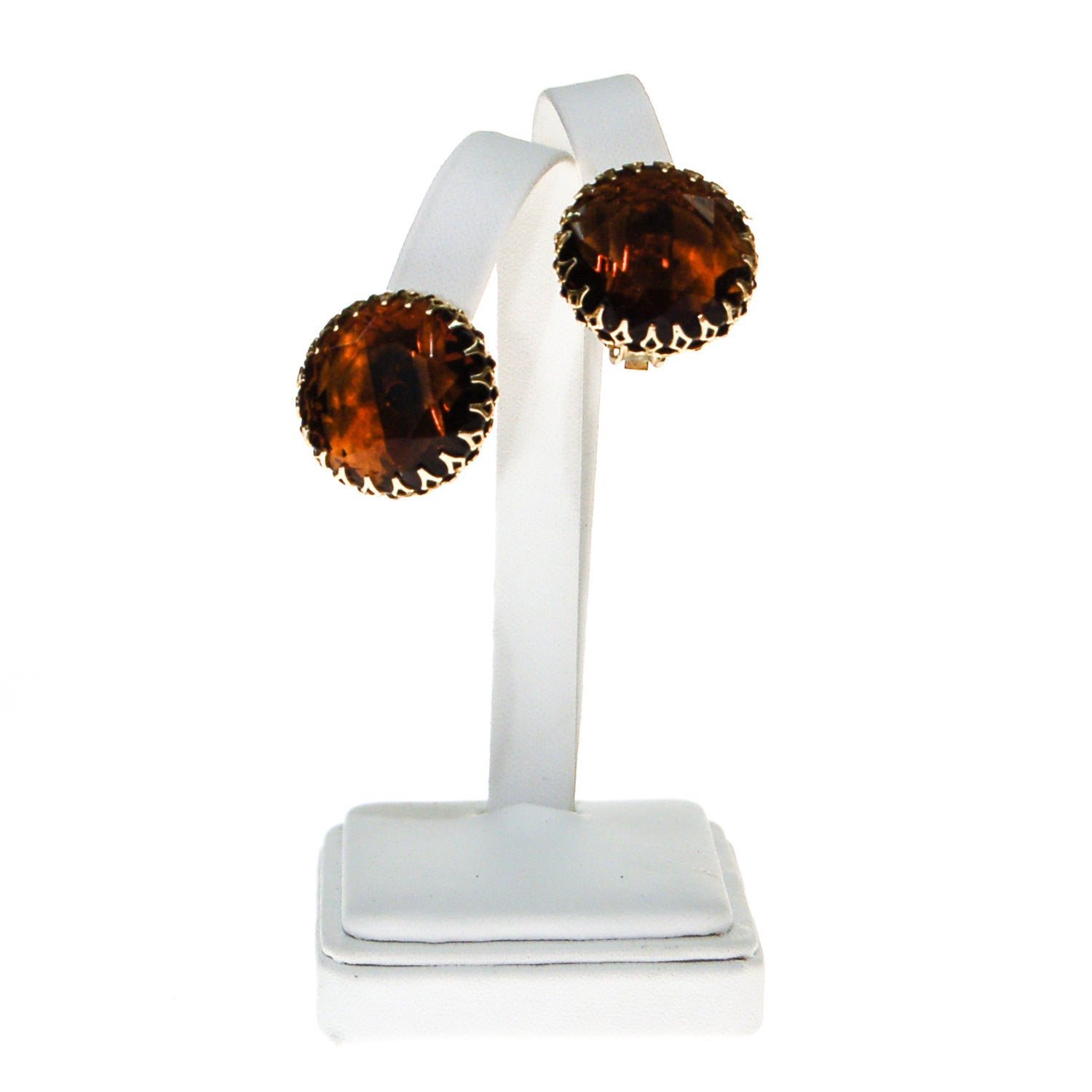 Smokey Topaz Crystal Statement Earrings by Unsigned Beauty - Vintage Meet Modern Vintage Jewelry - Chicago, Illinois - #oldhollywoodglamour #vintagemeetmodern #designervintage #jewelrybox #antiquejewelry #vintagejewelry