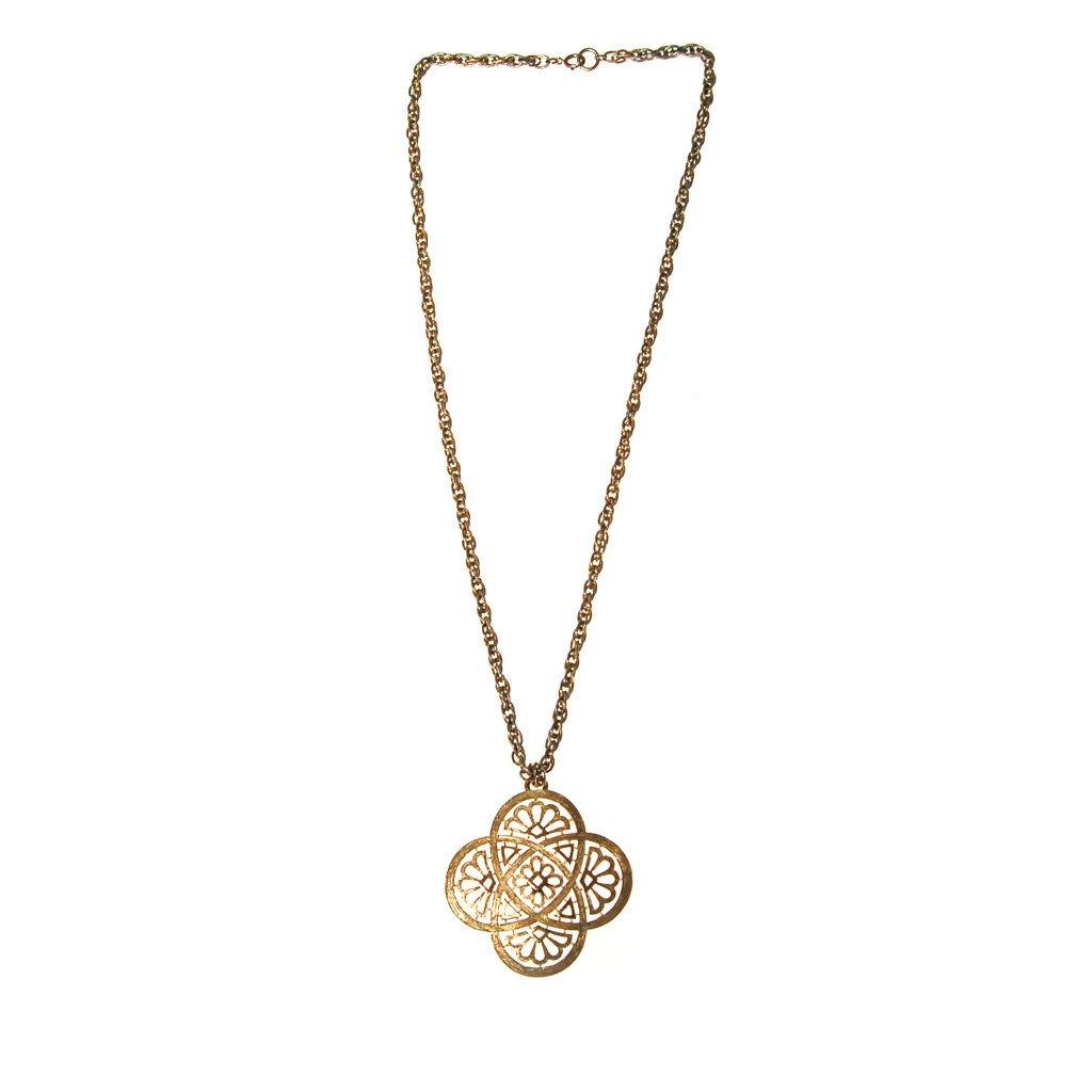 Crown Trifari Quatrafoil Statement Necklace by Crown Trifari - Vintage Meet Modern Vintage Jewelry - Chicago, Illinois - #oldhollywoodglamour #vintagemeetmodern #designervintage #jewelrybox #antiquejewelry #vintagejewelry