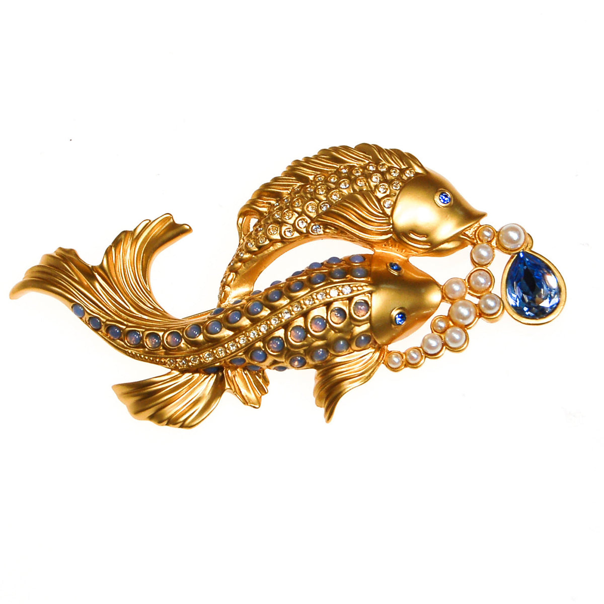 Elizabeth Taylor Sea Shimmer Jumpin Koi Fish Brooch