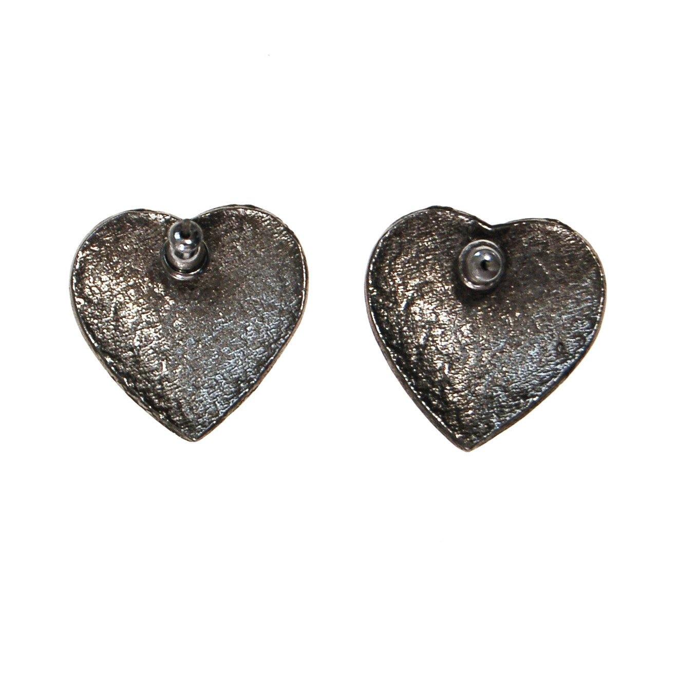Silver Heart Earrings by 1970s - Vintage Meet Modern Vintage Jewelry - Chicago, Illinois - #oldhollywoodglamour #vintagemeetmodern #designervintage #jewelrybox #antiquejewelry #vintagejewelry