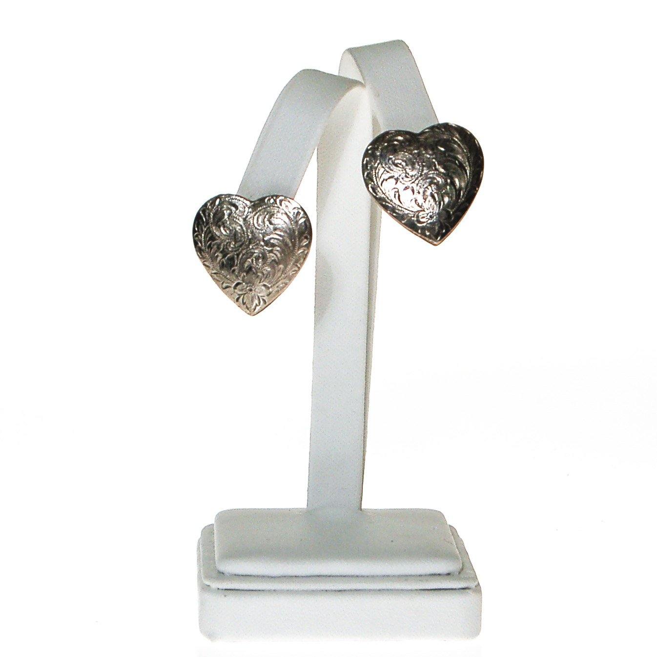 Silver Heart Earrings by 1970s - Vintage Meet Modern Vintage Jewelry - Chicago, Illinois - #oldhollywoodglamour #vintagemeetmodern #designervintage #jewelrybox #antiquejewelry #vintagejewelry