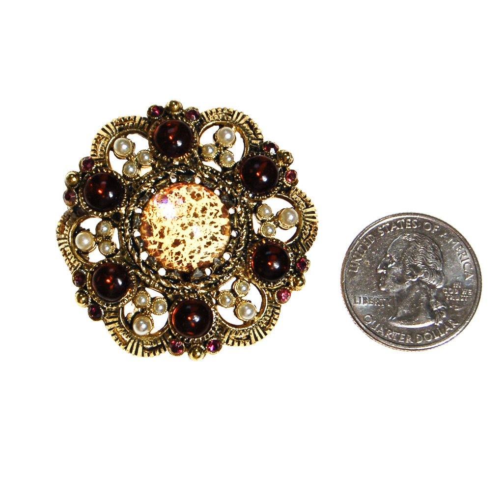 Weiss Fire Opal Dragons Breath Seed Pearl and Amethyst Rhinestone Brooch by Weiss - Vintage Meet Modern Vintage Jewelry - Chicago, Illinois - #oldhollywoodglamour #vintagemeetmodern #designervintage #jewelrybox #antiquejewelry #vintagejewelry