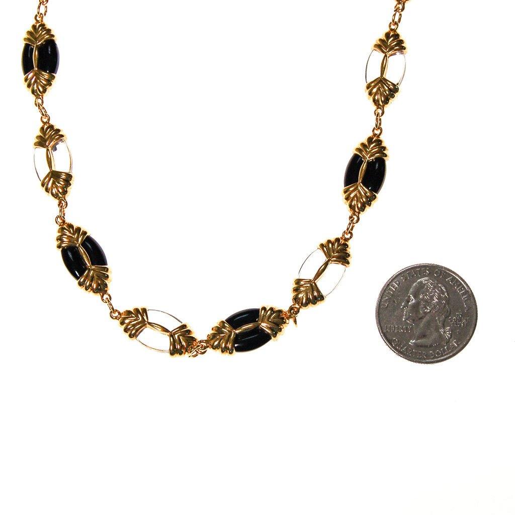 Swarovski Black, Gold, Clear, Crystal Necklace by Swarovski - Vintage Meet Modern Vintage Jewelry - Chicago, Illinois - #oldhollywoodglamour #vintagemeetmodern #designervintage #jewelrybox #antiquejewelry #vintagejewelry