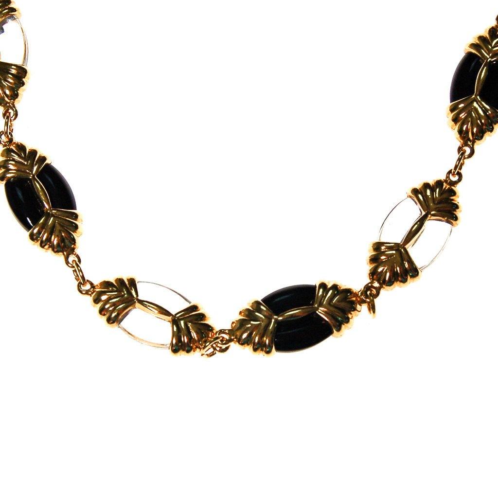 Swarovski Black, Gold, Clear, Crystal Necklace by Swarovski - Vintage Meet Modern Vintage Jewelry - Chicago, Illinois - #oldhollywoodglamour #vintagemeetmodern #designervintage #jewelrybox #antiquejewelry #vintagejewelry