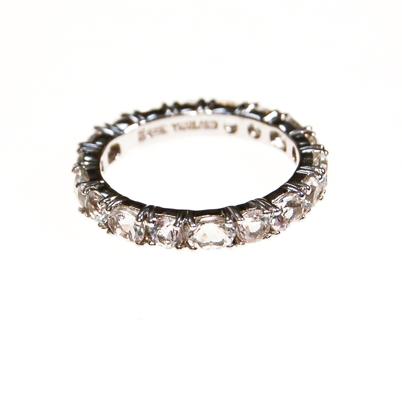 CZ Eternity Band, Sterling Silver, Ring Size 7 by Sterling Silver - Vintage Meet Modern Vintage Jewelry - Chicago, Illinois - #oldhollywoodglamour #vintagemeetmodern #designervintage #jewelrybox #antiquejewelry #vintagejewelry