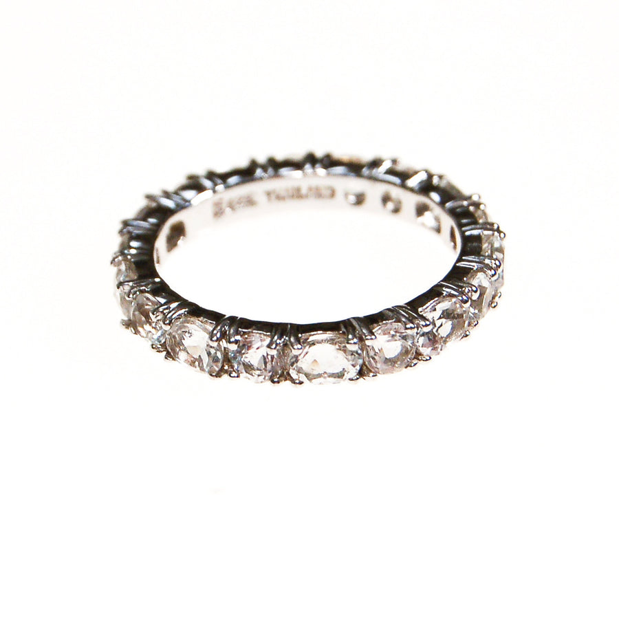 CZ Eternity Band, Sterling Silver, Ring Size 7 by Sterling Silver - Vintage Meet Modern Vintage Jewelry - Chicago, Illinois - #oldhollywoodglamour #vintagemeetmodern #designervintage #jewelrybox #antiquejewelry #vintagejewelry
