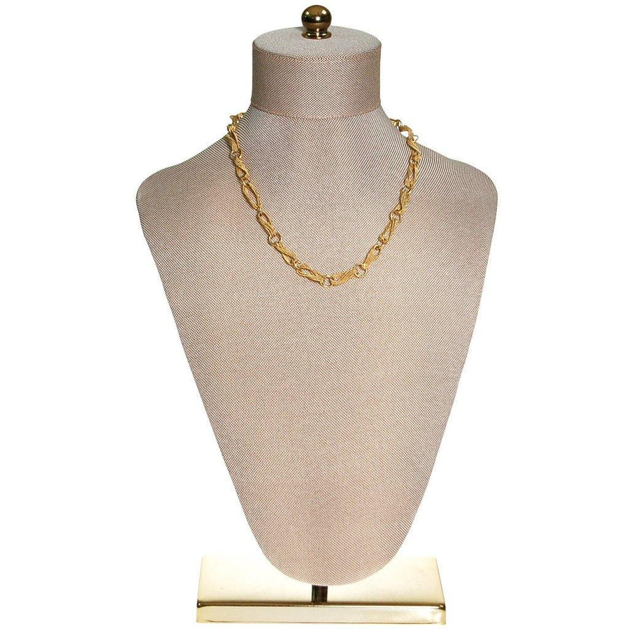 Crown Trifari Figure 8 Twisted Link Gold Necklace by Crown Trifari - Vintage Meet Modern Vintage Jewelry - Chicago, Illinois - #oldhollywoodglamour #vintagemeetmodern #designervintage #jewelrybox #antiquejewelry #vintagejewelry