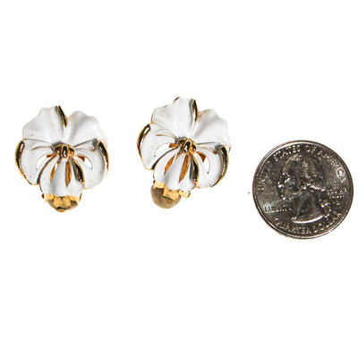 White Pansy Earrings by Patent Pending - Vintage Meet Modern Vintage Jewelry - Chicago, Illinois - #oldhollywoodglamour #vintagemeetmodern #designervintage #jewelrybox #antiquejewelry #vintagejewelry