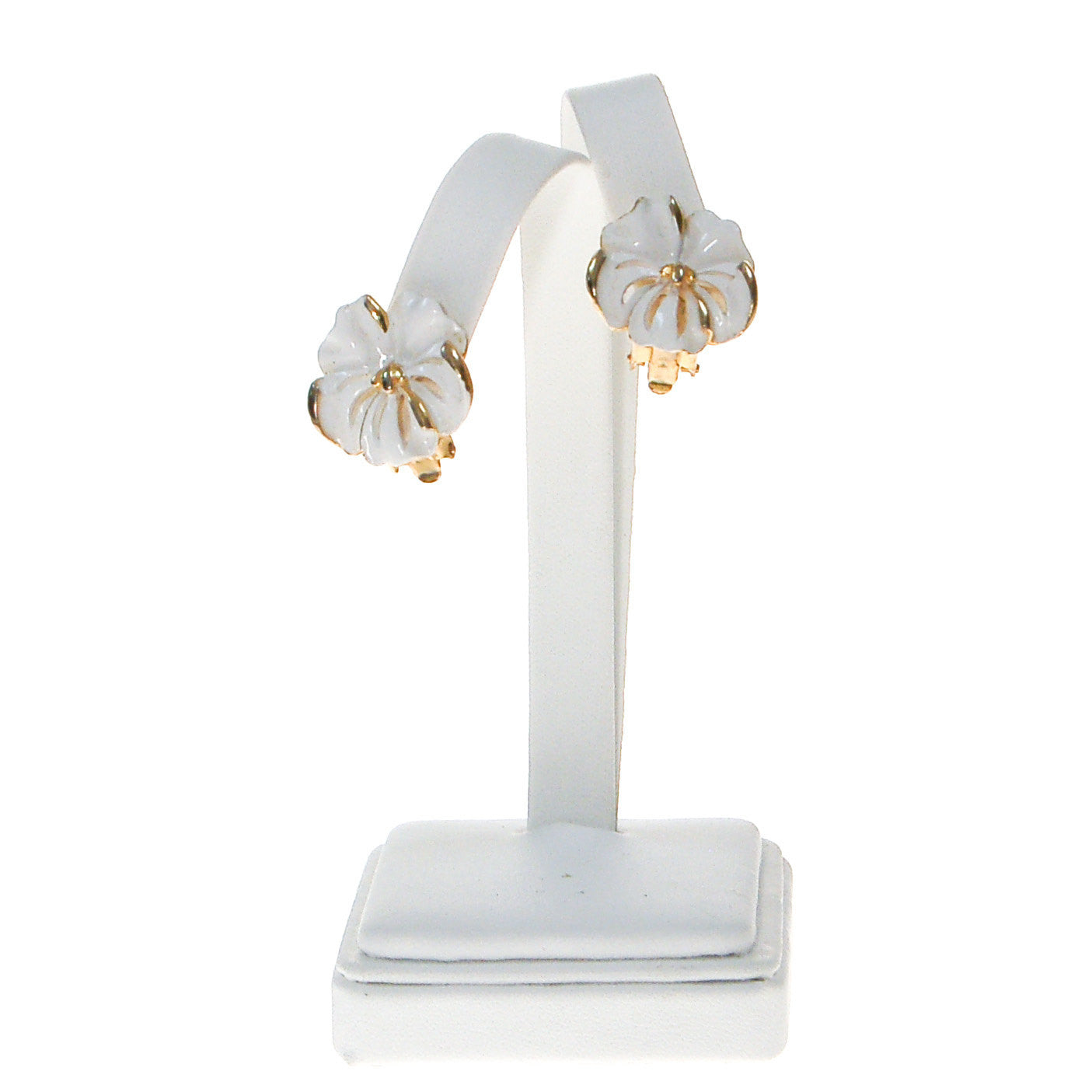 White Pansy Earrings by Patent Pending - Vintage Meet Modern Vintage Jewelry - Chicago, Illinois - #oldhollywoodglamour #vintagemeetmodern #designervintage #jewelrybox #antiquejewelry #vintagejewelry
