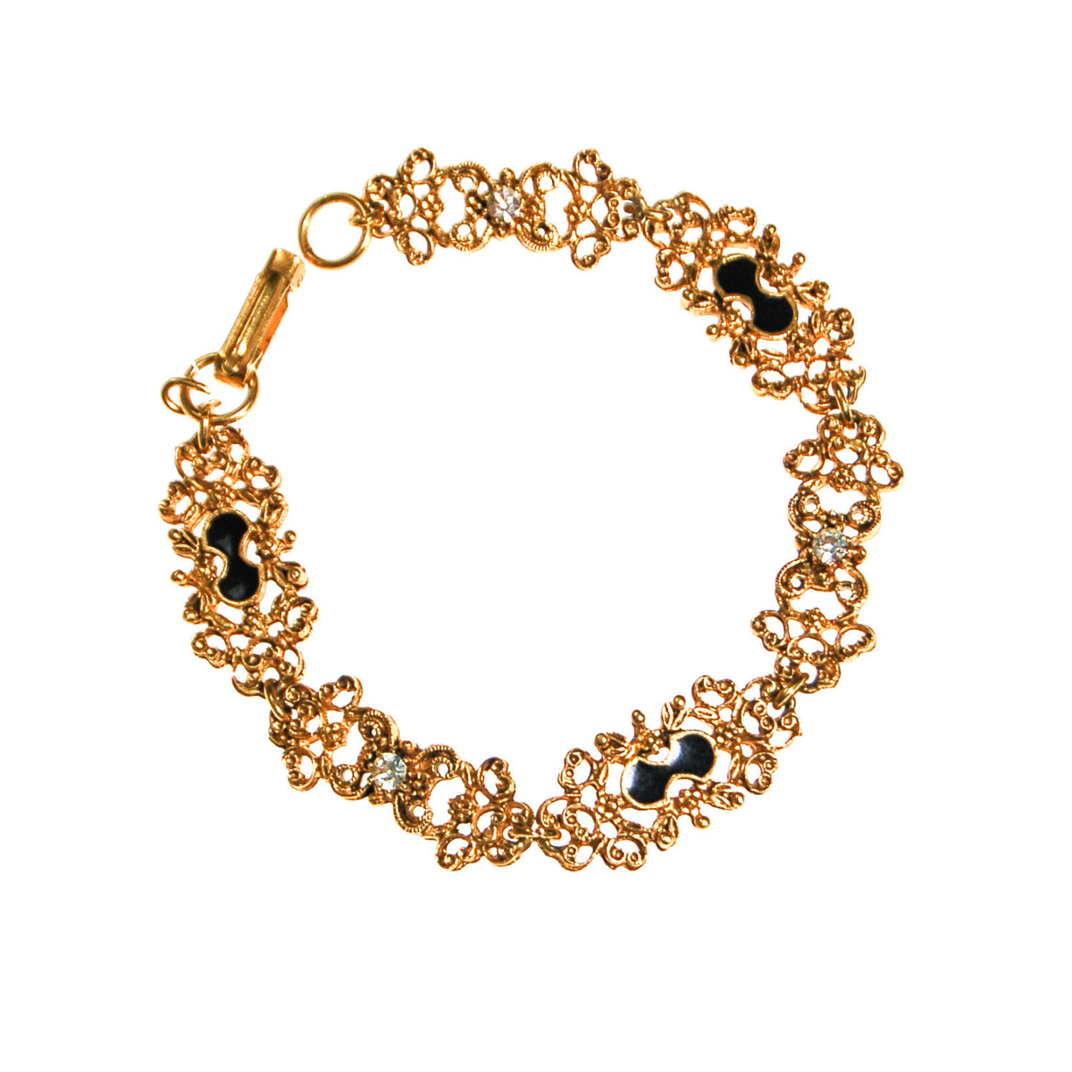 Gold Filigree Link Bracelet by Florenza