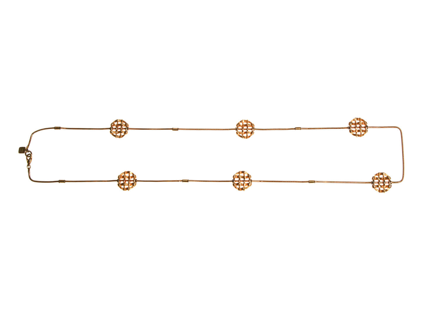 Anne Klein Couture Brushed Gold Long Length Necklace by Anne Klein Couture - Vintage Meet Modern Vintage Jewelry - Chicago, Illinois - #oldhollywoodglamour #vintagemeetmodern #designervintage #jewelrybox #antiquejewelry #vintagejewelry