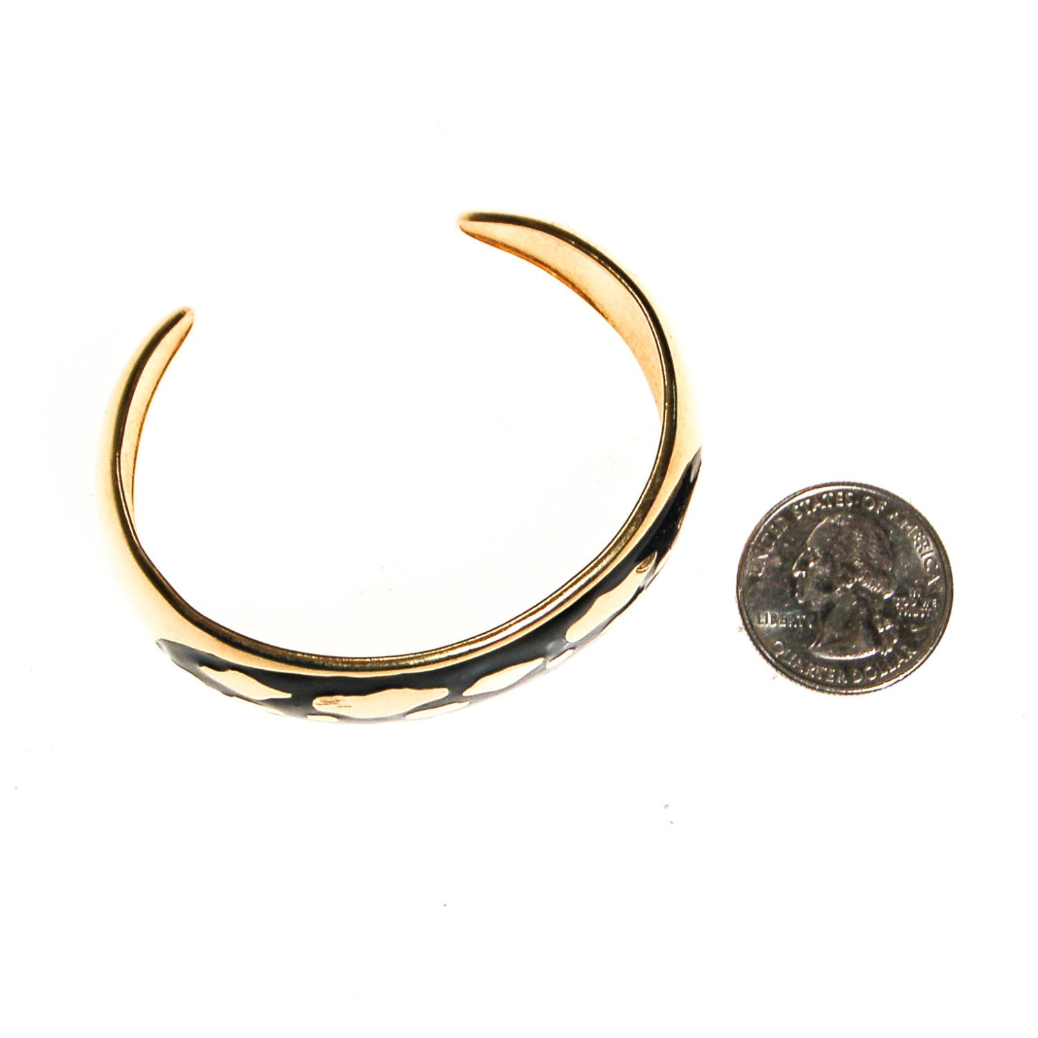 Black and Gold Leopard Print Cuff Bracelet by Unsigned Beauty - Vintage Meet Modern Vintage Jewelry - Chicago, Illinois - #oldhollywoodglamour #vintagemeetmodern #designervintage #jewelrybox #antiquejewelry #vintagejewelry