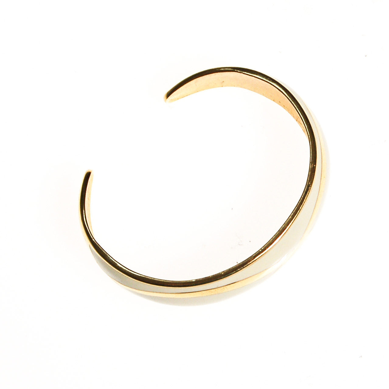 White and Gold Cuff Bracelet by Unsigned Beauty - Vintage Meet Modern Vintage Jewelry - Chicago, Illinois - #oldhollywoodglamour #vintagemeetmodern #designervintage #jewelrybox #antiquejewelry #vintagejewelry