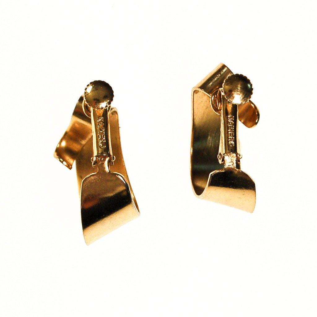 Napier Gold Ribbon Hoop Earrings by Napier - Vintage Meet Modern Vintage Jewelry - Chicago, Illinois - #oldhollywoodglamour #vintagemeetmodern #designervintage #jewelrybox #antiquejewelry #vintagejewelry