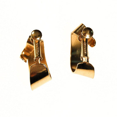 Napier Gold Ribbon Hoop Earrings by Napier - Vintage Meet Modern Vintage Jewelry - Chicago, Illinois - #oldhollywoodglamour #vintagemeetmodern #designervintage #jewelrybox #antiquejewelry #vintagejewelry