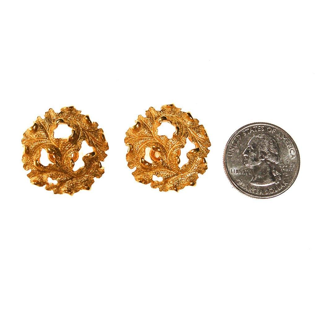 Crown Trifari Golden Leaves Earrings by Crown Trifari - Vintage Meet Modern Vintage Jewelry - Chicago, Illinois - #oldhollywoodglamour #vintagemeetmodern #designervintage #jewelrybox #antiquejewelry #vintagejewelry